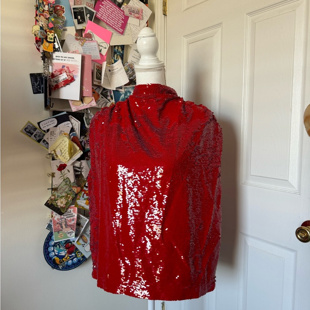 Amanda Uprichard Sparkling Red Camisole